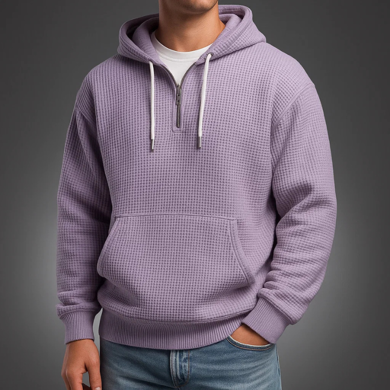 Brighton Waffle Weave Quarter-Zip Hoodie