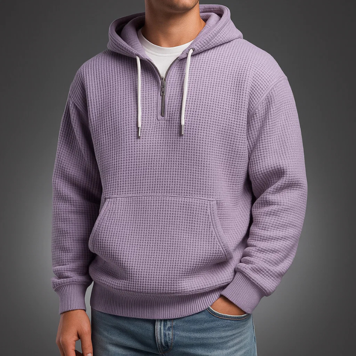 Brighton Waffle Weave Quarter-Zip Hoodie
